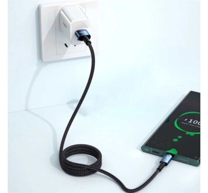 Essager Дата кабель USB 2.0 AM to USB-C 3.0m 100W black Essager (EXC7A-CGC01-P)