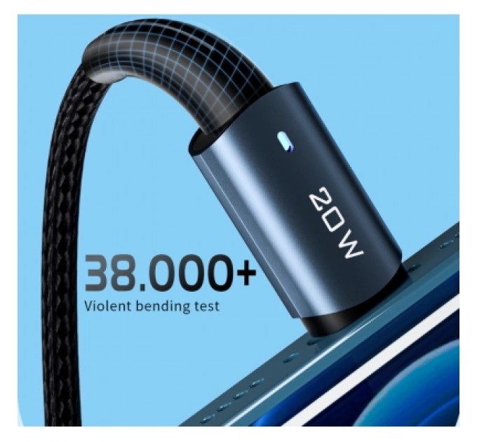 Essager Дата кабель USB-C to Lightning 2.0m 20W black Essager (EXCTL-CGA01)