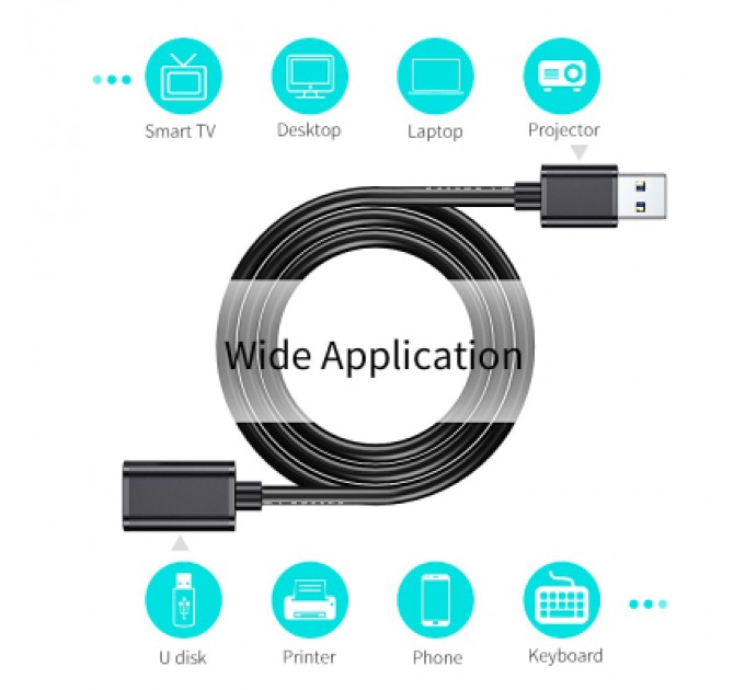 Essager Дата кабель USB 3.0 AM/AF 1.5m Essager (EXCAM-YTA01)