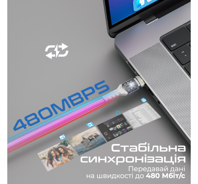 Promate Кабель Promate USB Type-C - USB Type-C (M/M), 5 A, 100 W, 1.2 м, Lucidline-CC120 White (lucidline-cc120.white)