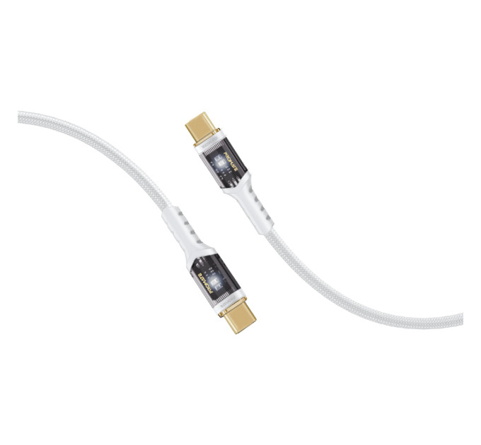 Promate Кабель Promate USB Type-C - USB Type-C (M/M), 5 A, 100 W, 1.2 м, Lucidline-CC120 White (lucidline-cc120.white)