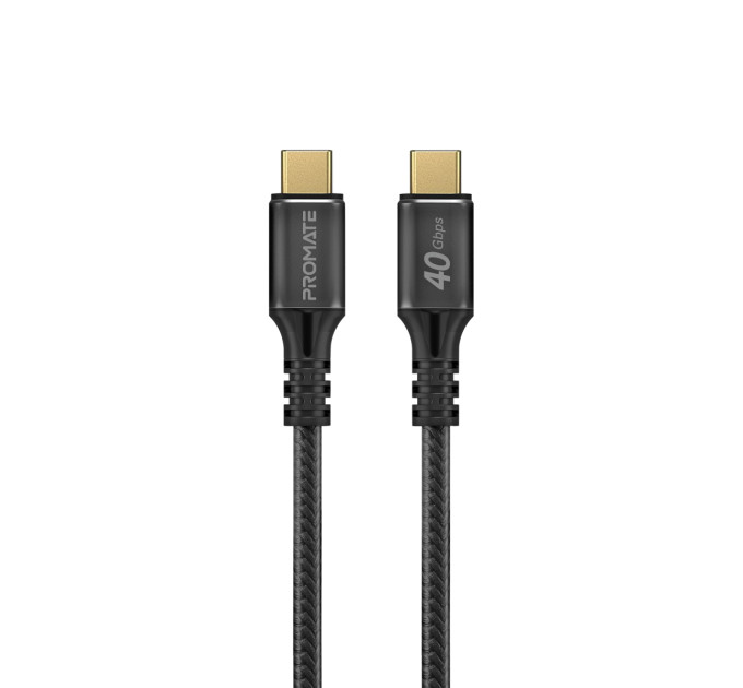 Promate Кабель Promate USB Type-C - USB Type-C (M/M), 5 A, 240 W, 1 м, PowerBolt240 Black (powerbolt240-1m.black)