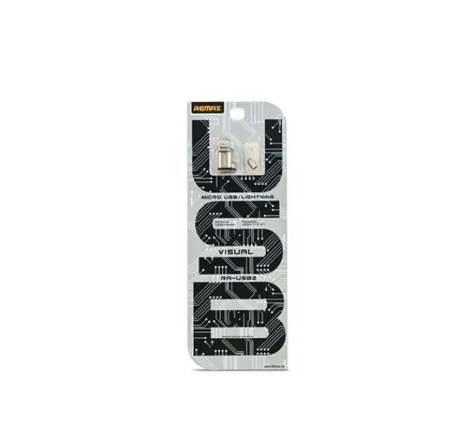 Remax Адаптер Remax RA-USB2 Visual microUSB-Lightning Gold (6954851289814)