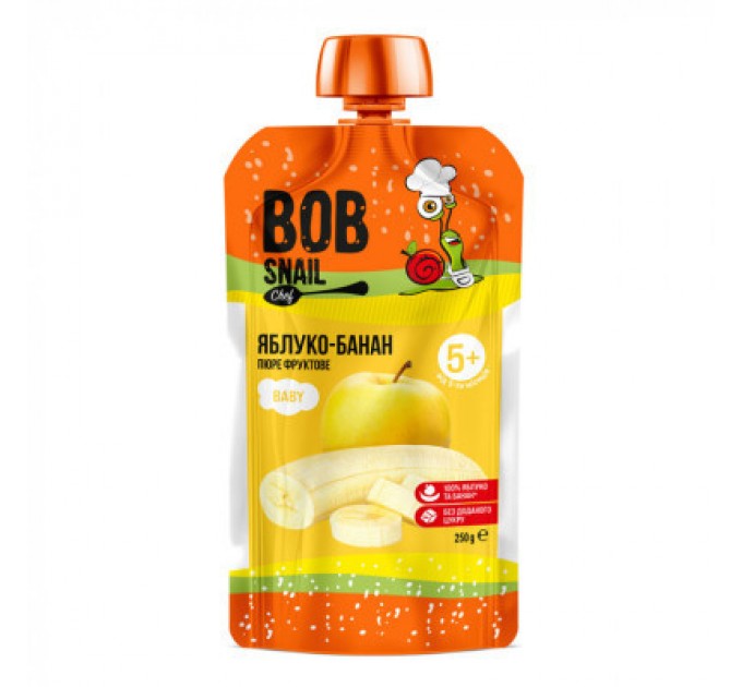 Bob Snail Дитяче пюре Bob Snail Равлик Боб Яблуко-Банан 250 г (4820219345176)