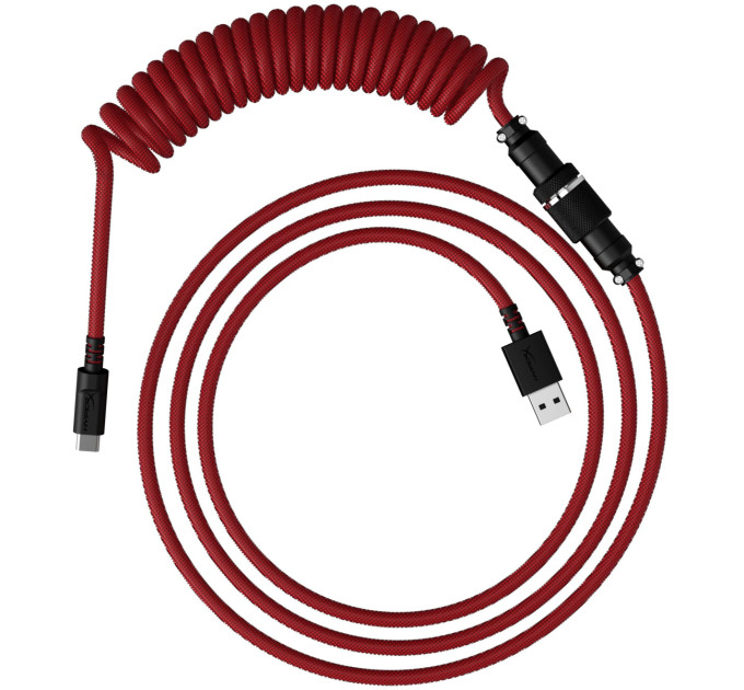 HyperX Кабель HyperX USB-A – USB-C, спіральний, 1.37 м Red/Black (6J677AA)