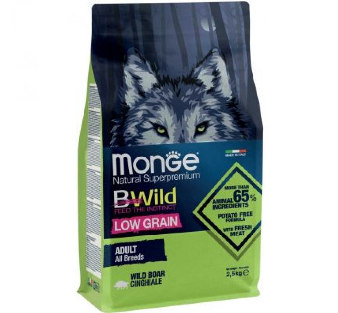 Monge Сухий корм для собак Monge Dog Bwild Low Grain дикий кабан 2.5 кг (8009470011990)
