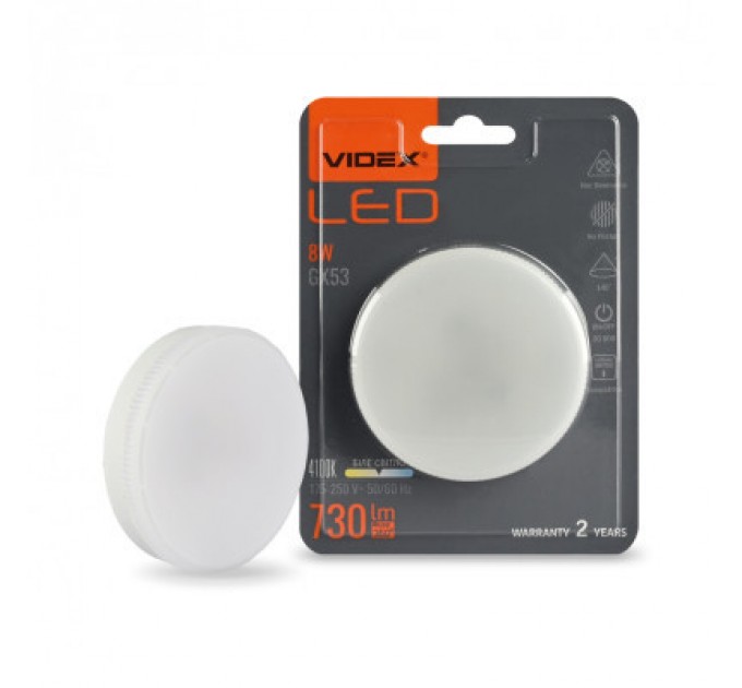 Videx Лампочка Videx GX53 8W 4100K 220V (VL-GX53-08534)
