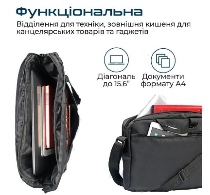 Promate Сумка для ноутбука Promate 15.6" Gear-MB black (gear-mb.black)