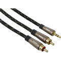 Hama Аудіо-кабель Hama (00122258) mini-jack 3.5мм(M)-mini-2хRCA(M), 1.5м Black