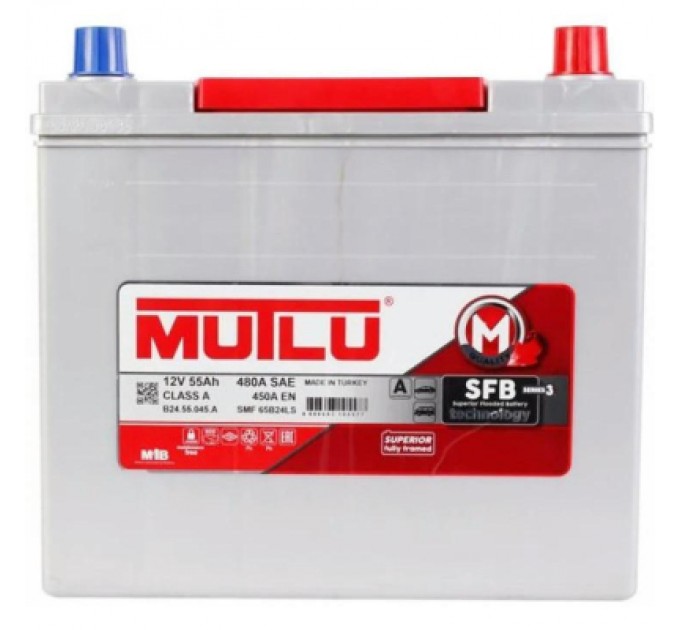 MUTLU Акумулятор автомобільний MUTLU 6СТ-55 (0) Asia SFB B24.55.045.A