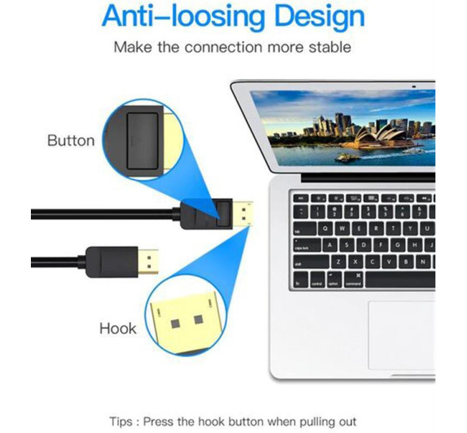 Vention Кабель Vention DisplayPort - DisplayPort (M/M), 1 м, чорний (HACBF)