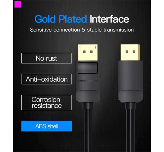 Vention Кабель Vention DisplayPort - DisplayPort (M/M), 1 м, чорний (HACBF)