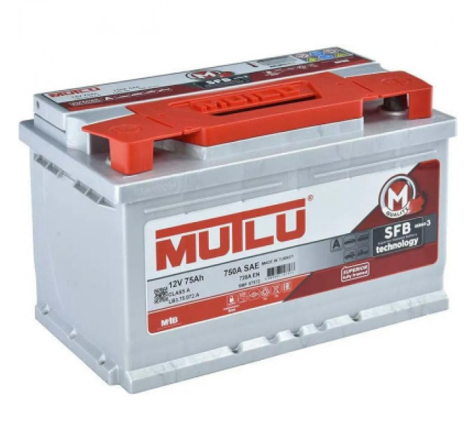 MUTLU Акумулятор автомобільний MUTLU 6СТ-75 (0) SFB LB3.75.072.A
