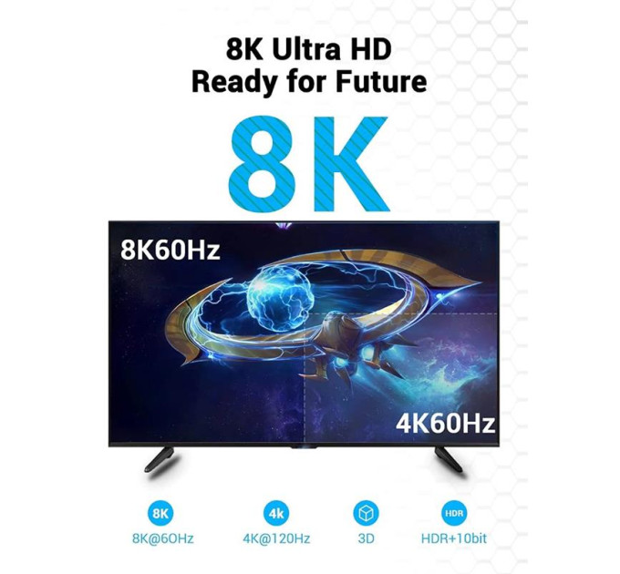 Vention Кабель Vention HDMI - HDMI v.2.1 (M/M), 1 м, Black (AANBF)