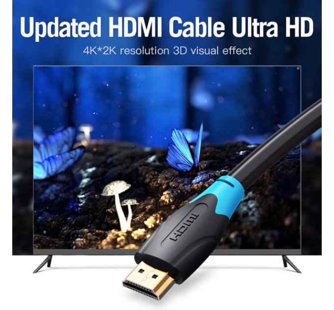 Vention Кабель Vention HDMI - HDMI V2.0 (M/M), 1 м, чорний (AACBF)
