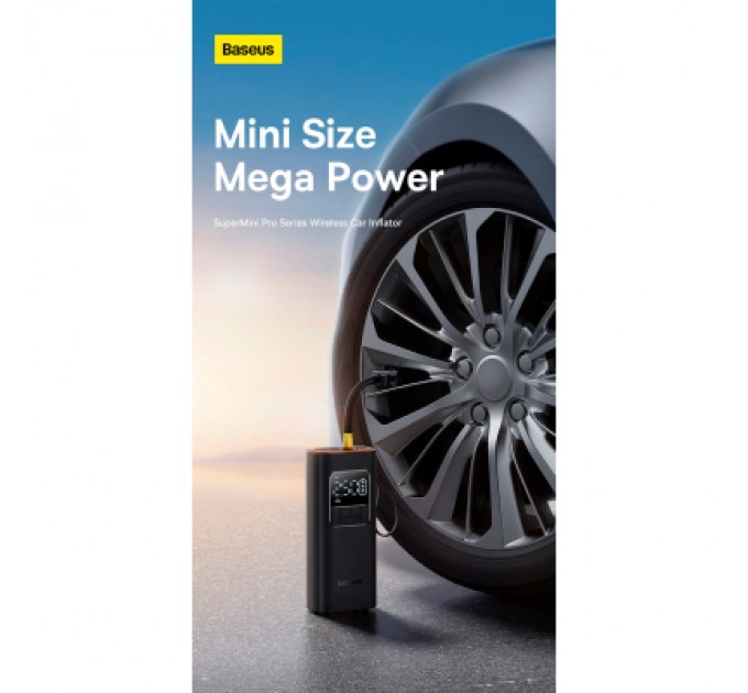 Baseus Автомобільний компресор Baseus SuperMini Pro Series Wireless Car Inflator Cluster Blac (C11159300111-00)