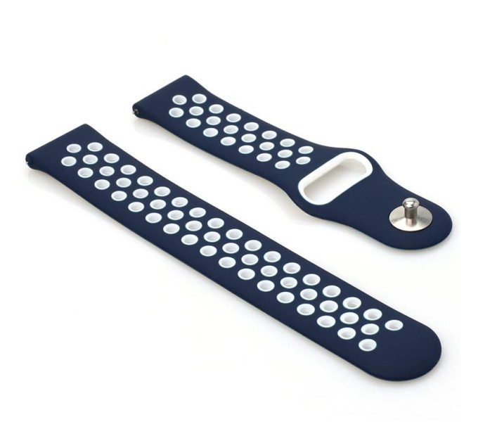 BeCover Ремінець BeCover Nike Style для Xiaomi Amazfit Bip/Bip Lite/Bip S Lite/GTR 42mm/GTS/TicWatch S2/TicWatch E Blue-White (705707)