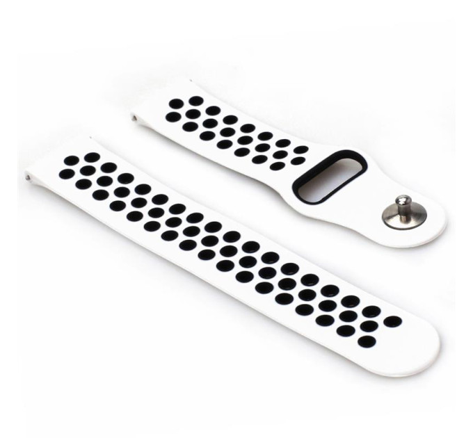 BeCover Ремінець BeCover Nike Style для Xiaomi Amazfit Bip/Bip Lite/Bip S Lite/GTR 42mm/GTS/TicWatch S2/TicWatch E White-Black (705705)