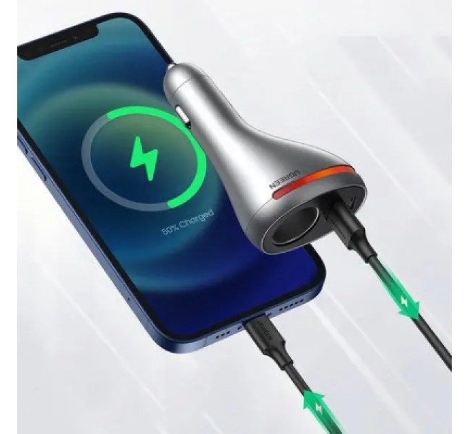 Ugreen Зарядний пристрій Ugreen USBC PD20W + USB QC3.0 silver (60712)