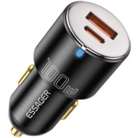 Зарядний пристрій Essager 1xUSB-C 100W + 1xUSB black (ECCAC-QTZ01)