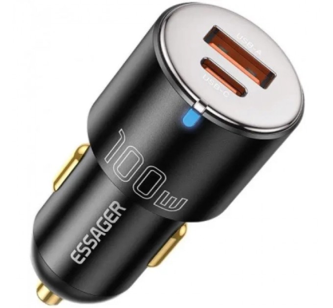 Essager Зарядний пристрій Essager 1xUSB-C 100W + 1xUSB black (ECCAC-QTZ01)