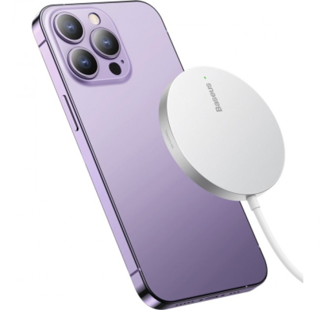 Baseus Зарядний пристрій Baseus Simple Mini3 Magnetic Wireless Charger 15W Silver (CCJJ040012)