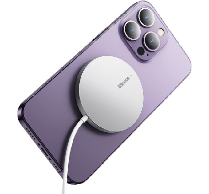 Baseus Зарядний пристрій Baseus Simple Mini3 Magnetic Wireless Charger 15W Silver (CCJJ040012)