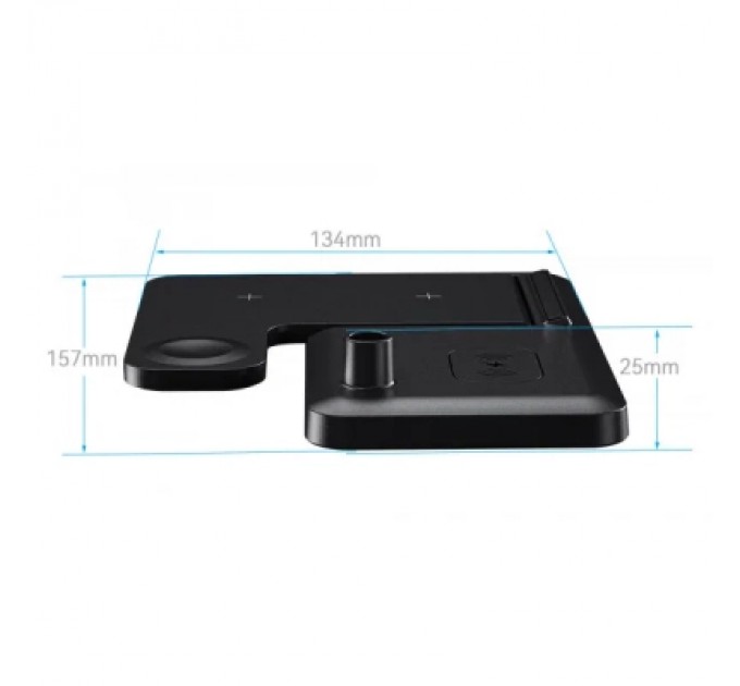 Essager Зарядний пристрій Essager 4-in-1 wireless charger 15W foldable desktop black (EWXZM-JC01-Z)