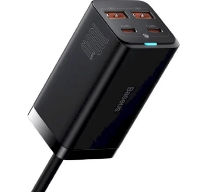 Baseus Зарядний пристрій Baseus 2xUSB-C 100W + 2xUSB GaN black (CCGP000101)