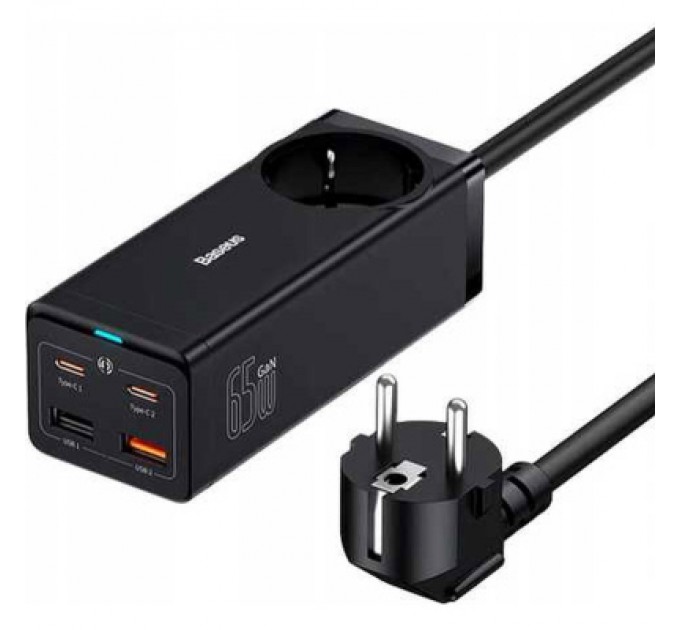 Baseus Зарядний пристрій Baseus AC + 2xUSB-C 65W + 2xUSB black (PSZM000901)