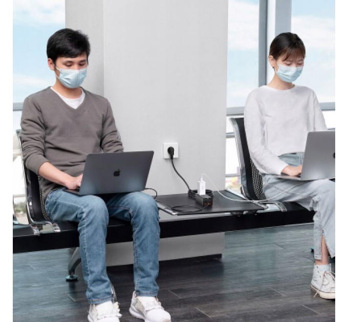 Baseus Зарядний пристрій Baseus AC + 2xUSB-C 65W + 2xUSB black (PSZM000901)