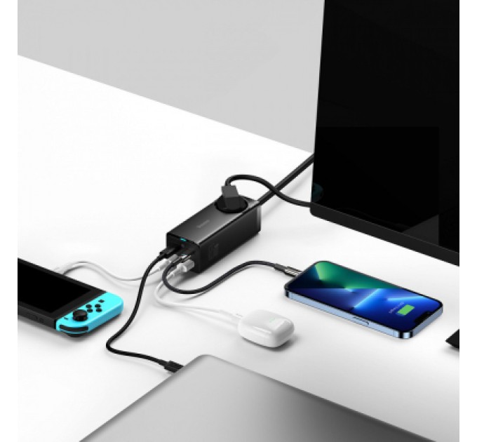 Baseus Зарядний пристрій Baseus AC + 2xUSB-C 65W + 2xUSB black (PSZM000901)