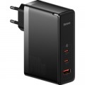 Baseus Зарядний пристрій Baseus 2xUSB-C 140W + 1xUSB GaN + cable USB-C to USB-C black (CCGP100201)