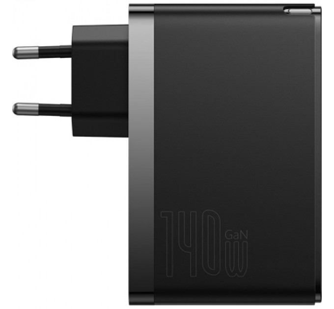 Baseus Зарядний пристрій Baseus 2xUSB-C 140W + 1xUSB GaN + cable USB-C to USB-C black (CCGP100201)