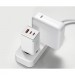 Baseus Зарядний пристрій Baseus 2xUSB-C 65W + 1xUSB GaN + cable USB-C to USB-C 100W 1.0m white (CCGP120202)