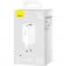 Baseus Зарядний пристрій Baseus 2xUSB-C 65W + 1xUSB GaN + cable USB-C to USB-C 100W 1.0m white (CCGP120202)