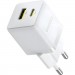 Baseus Зарядний пристрій Baseus 1xUSB-C 20W + 1xUSB white + cable USB-C to USB-C 60W 1.0m (P10111608213-01)