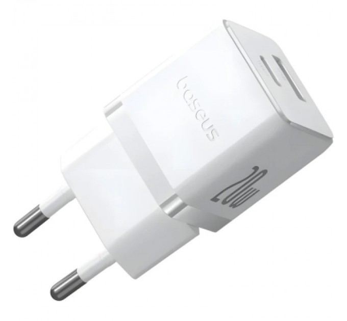Baseus Зарядний пристрій Baseus 1xUSB-C 20W + 1xUSB white + cable USB-C to USB-C 60W 1.0m (P10111608213-01)