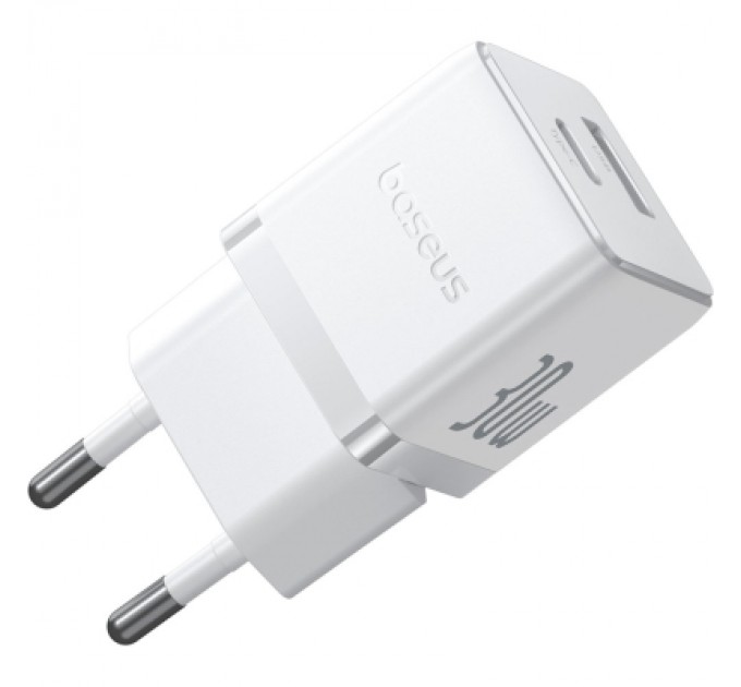 Baseus Зарядний пристрій Baseus 1xUSB-C 30W + 1xUSB white (P1011160A213-00)