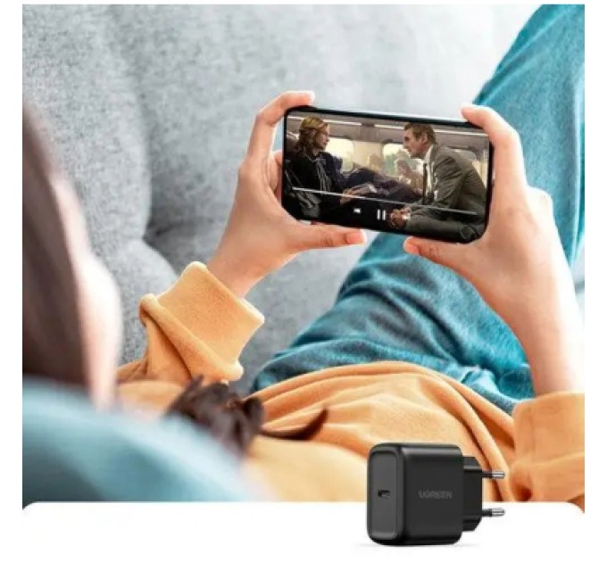 Ugreen Зарядний пристрій Ugreen USB-C PD25W + cable USB-C to USB-C 2.0m CD250 black (50581)