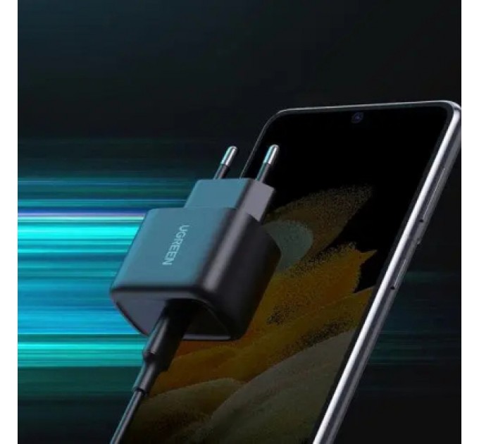 Ugreen Зарядний пристрій Ugreen USB-C PD25W + cable USB-C to USB-C 2.0m CD250 black (50581)