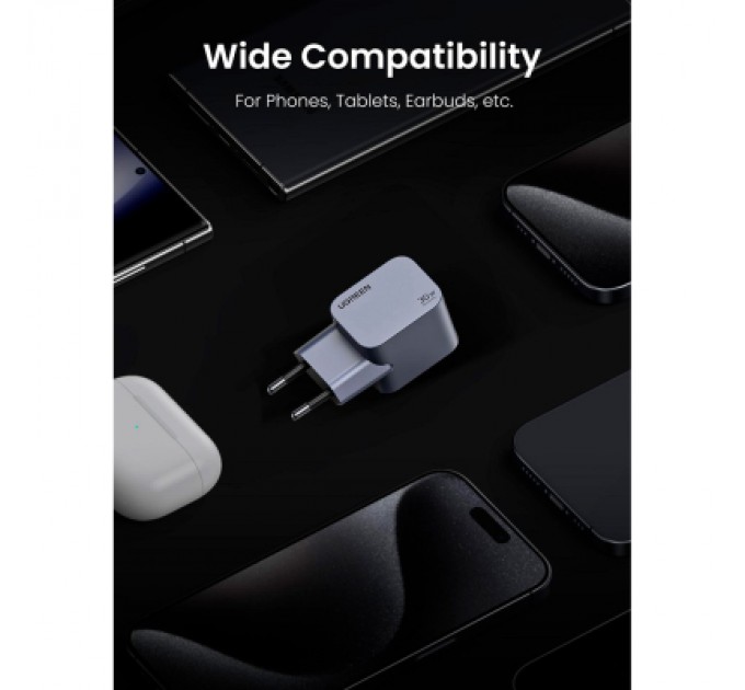 Ugreen Зарядний пристрій Ugreen USB-C PD30W GaN X703 gray (35006)