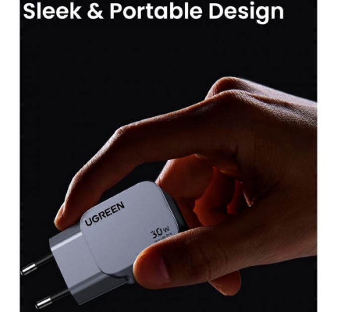Ugreen Зарядний пристрій Ugreen USB-C PD30W GaN X703 gray (35006)