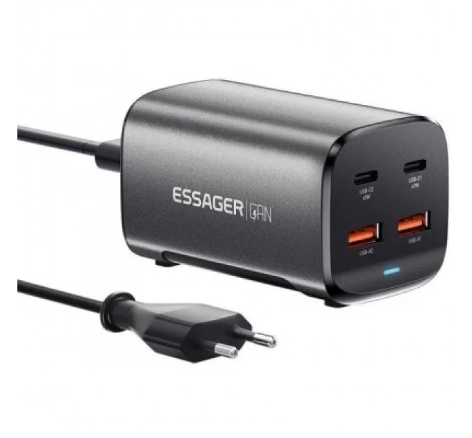 Essager Зарядний пристрій Essager 2xUSB-C + 2xUSB 67W GaN (ECT2AC-JYB0G-Z)
