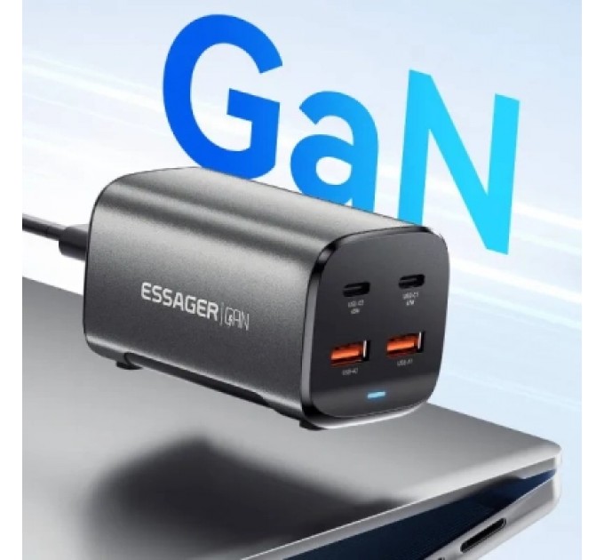 Essager Зарядний пристрій Essager 2xUSB-C + 2xUSB 67W GaN (ECT2AC-JYB0G-Z)