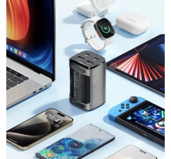 Essager Зарядний пристрій Essager 2xUSB-C + 2xUSB 67W GaN (ECT2AC-JYB0G-Z)