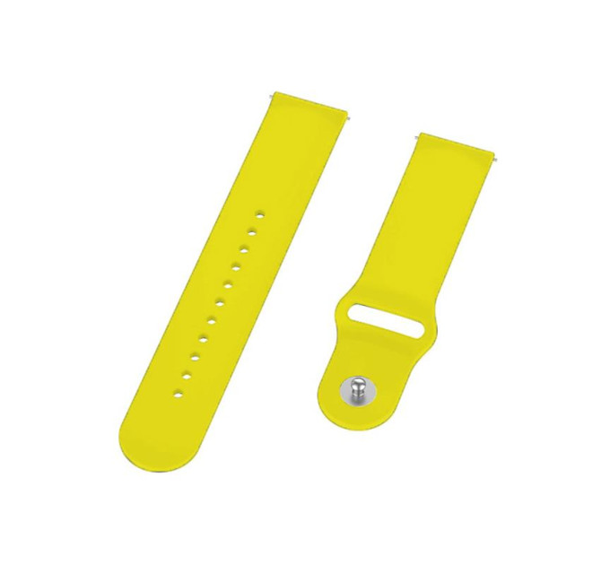 BeCover Силіконовий ремінець BeCover для Samsung Galaxy (20mm)/Watch 5/ Watch 4 40/44mm/Watch 4 Classic 42mm/Watch Active/Active 2 40/44mm/Watch 3 41mm/Gear S2/Classic/Gear Sport Yellow (706181)