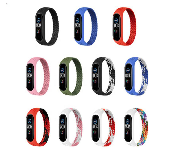 BeCover Ремінець BeCover Elastic Nylon Style для Xiaomi Mi Smart Band 5/Mi Smart Band 6 Size L Blue/White (706162)