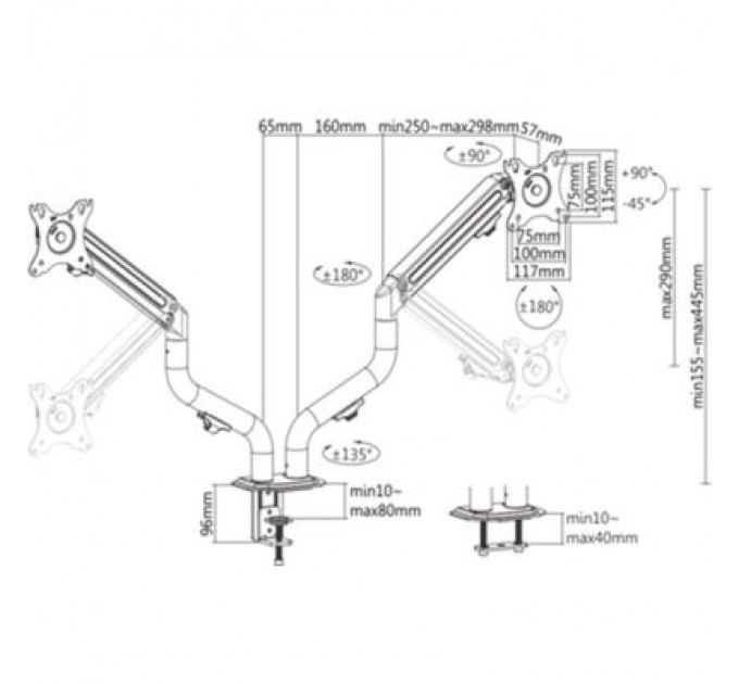 Gembird Кронштейн Gembird MA-DA2-02
