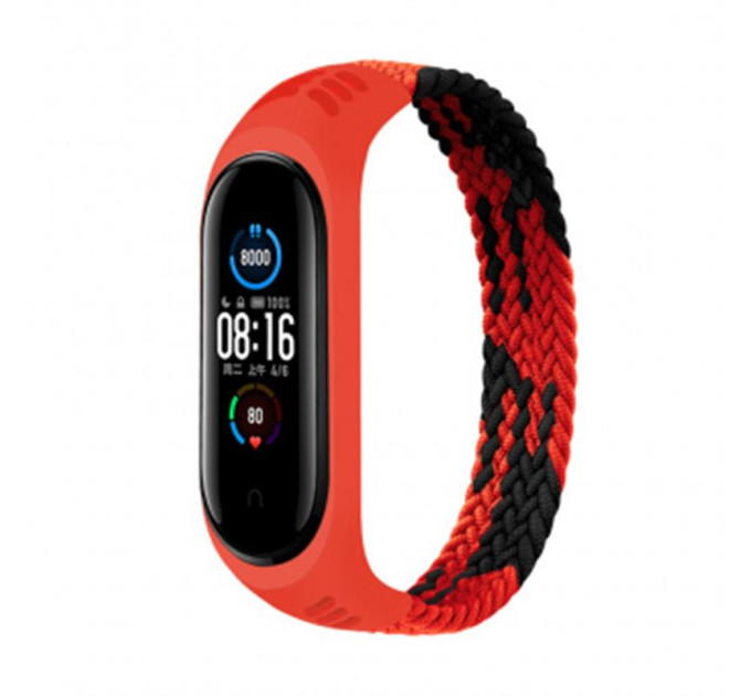 BeCover Ремінець BeCover Elastic Nylon Style для Xiaomi Mi Smart Band 5/Mi Smart Band 6 Size M Black/Red (706146)